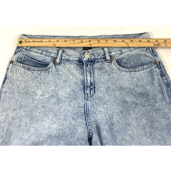 Rewash Wide Leg Jeans Junior Size 11 Acid Wash Denim Crop Classic Rise Distress - Picture 7 of 12